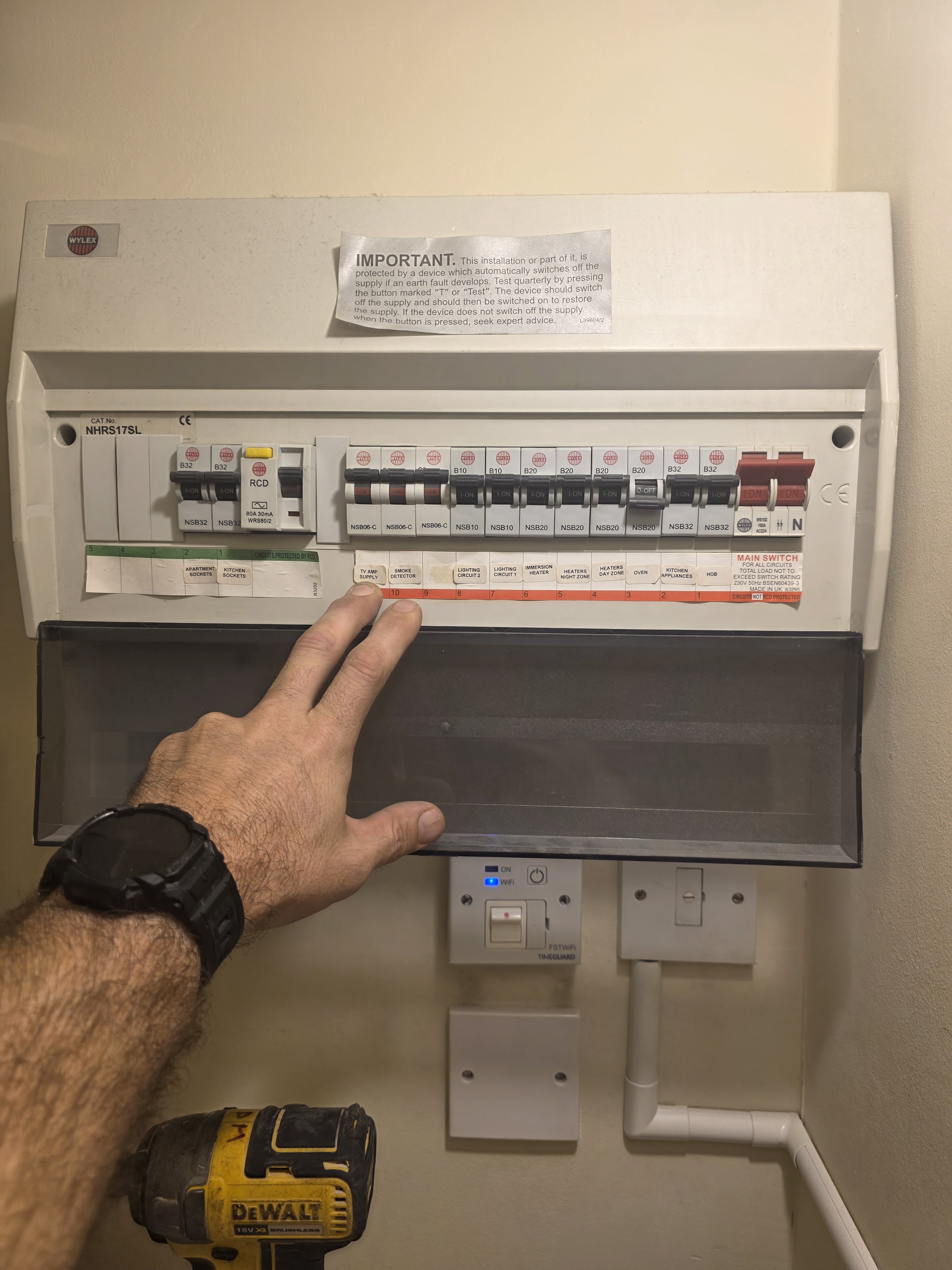 Original consumer unit before replacement