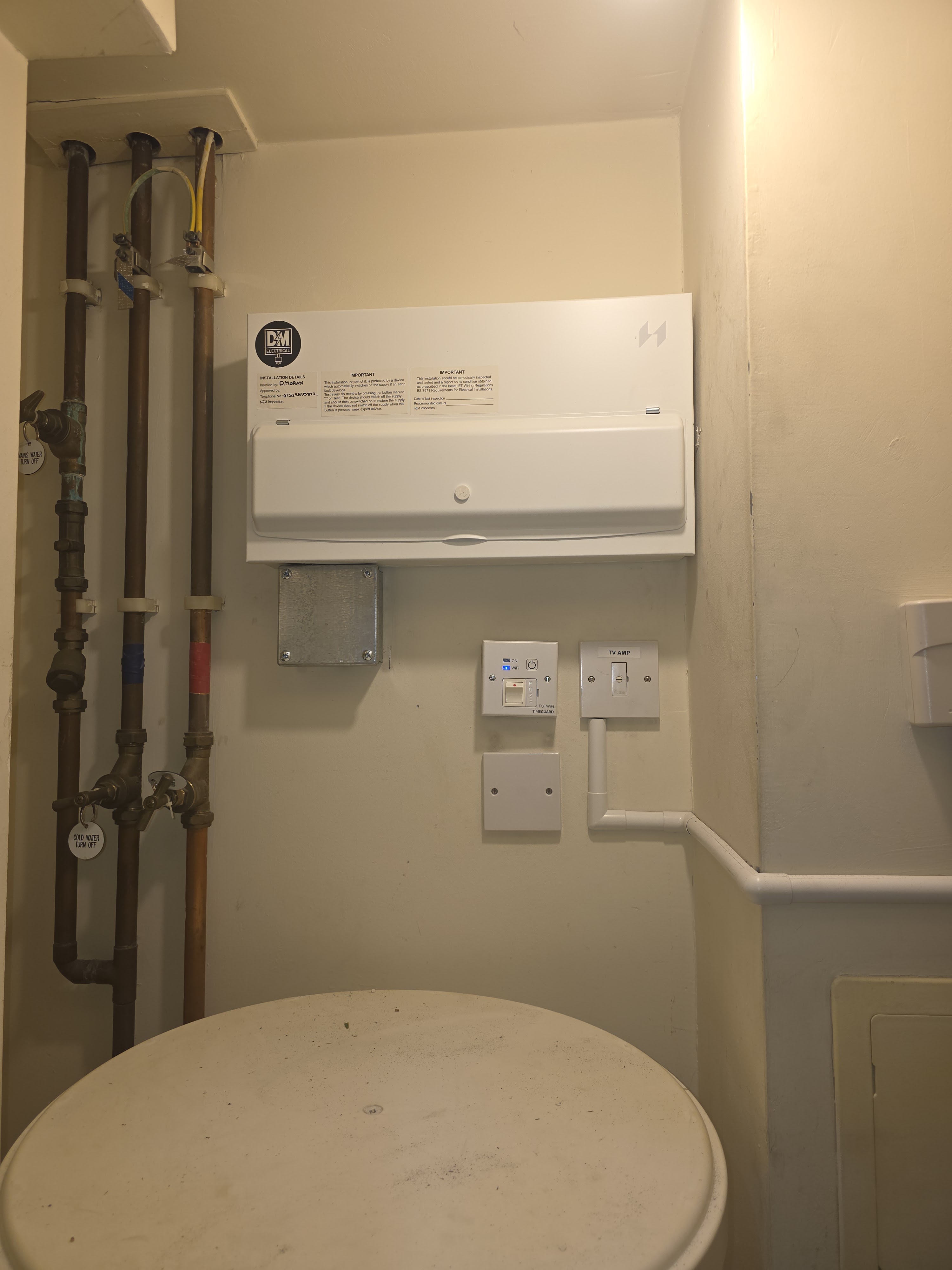 New consumer unit installed and labelled